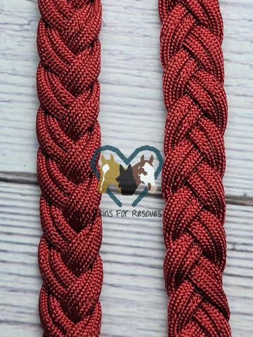 Solid Red Basic Loop Riding Reins