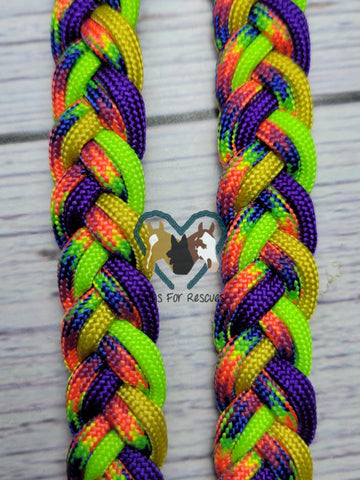 Hippie, Yellow, Purple & Lime Green Adjustable Riding Reins