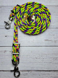 Hippie, Yellow, Purple & Lime Green Adjustable Riding Reins