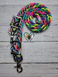 5 Foot Pony BLING & Neon Rainbow Adjustable Reins
