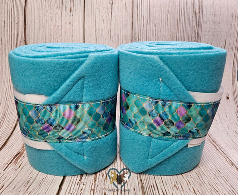 Turquoise Mermaid Scales Equine Polos by Poloz R Us