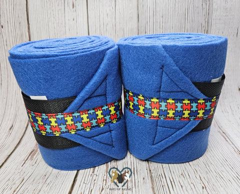 Blue Autism Awareness Equine Polo Wraps by Poloz R Us