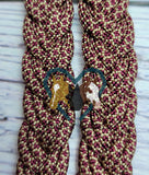 Burgundy Diamonds Basic Loop Reins