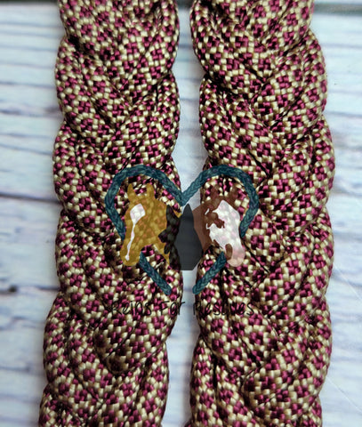 Burgundy Diamonds Basic Loop Reins