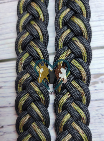 11 Foot Forest Camo with Black Adjustable Riding Reins