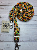 Lime Green, Orange, Black & Camo Adjustable Riding Reins