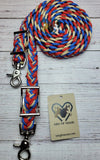 Red, White, Tan & Blue Adjustable Riding Reins