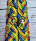 Royal Blue, Orange, Green & Yellow Adjustable Riding Reins