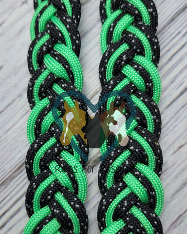 Starry Night & Neon Green Adjustable Riding Reins