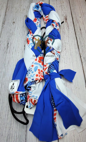 Patriotic Floral Braided Tail Bag by Cactus Tails