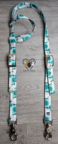 White & Teal Headstall