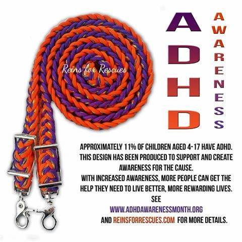 ADHD Awareness Adjustable Riding Reins