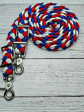 Red, White & Blue Adjustable Reins