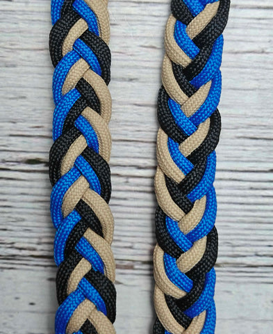 Colonial Blue, Black & Tan Basic Reins
