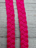 Hot Pink with Brown X Adjustable Reins