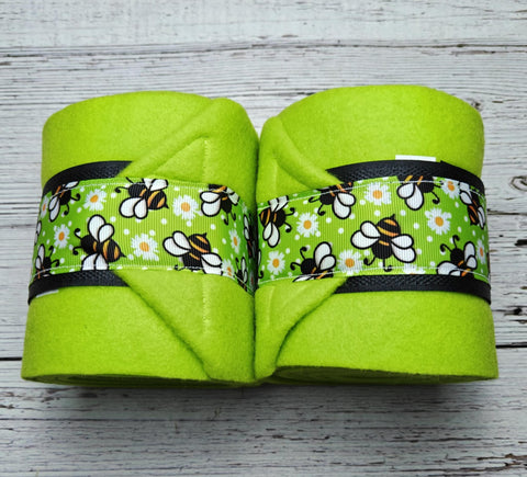 Neon Green Polo Wraps with Bee Trim