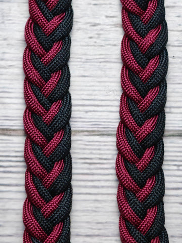 Burgundy & Black Basic Reins