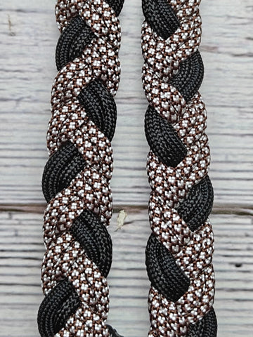 White Diamonds & Black Adjustable Reins