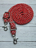 Red & BLING Adjustable Riding Reins