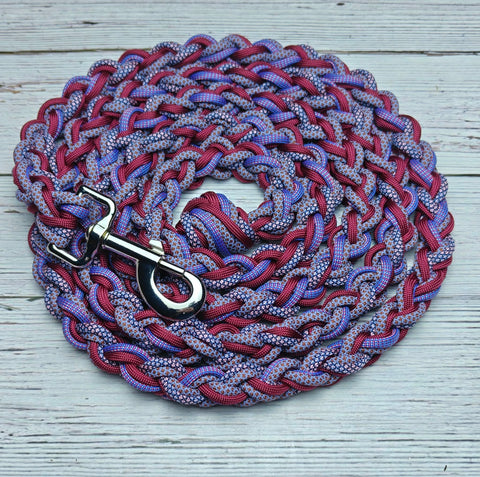 Purple, Burgundy with Pink Diamonds Lead Rope