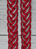 Red & BLING Adjustable Riding Reins