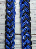 Reflective Royal Blue & Black Adjustable Reins