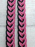 Rose Pink Diamonds, Black & Fuchsia X Adjustable Reins