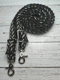 Black & Clear BLING Adjustable Reins