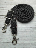 5.5 ft Black BLING & Black Adjustable Reins