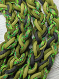 Green Flame Camo with Black & Tan Lead Rope