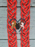 Orange & BLING Adjustable Riding Reins
