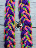 Birthday Cake & Acid Purple Adjustable Riding Reins
