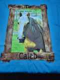 Turquoise Gildan Reins for Rescues Heavy Cotton T-Shirt - Large