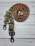 6 foot OD Green, Rockstar & Gecko Adjustable Riding Reins
