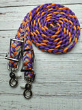 Orange, Silver & Acid Purple Adjustable Reins