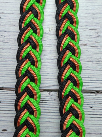 Gold, Lime Green & Black Adjustable Riding Reins