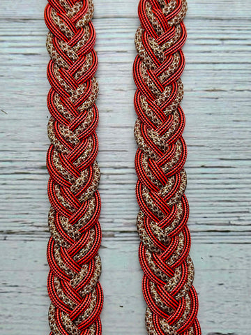 Rust & Dark Rust Diamonds Adjustable Reins