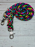 Neon Rainbow Ombre & Black Adjustable Reins