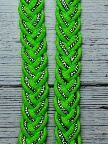 Neon Green & BLING Adjustable Reins