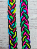 Neon Rainbow Ombre & Black Adjustable Reins