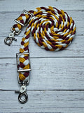 Burgundy, Goldenrod & White Adjustable Reins