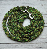 Green Flame Camo with Black & Tan Lead Rope
