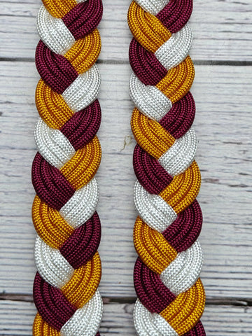 Burgundy, Goldenrod & White Adjustable Reins