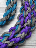 Charcoal, Turquoise & Purple 2-Dog Leash