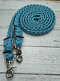 Blue & White Striped Adjustable Reins