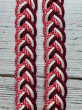 Burgundy, Candy Cane & White Adjustable Reins