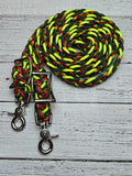 Jamaican with Dark Green, Red & Yellow Adjustable Reins