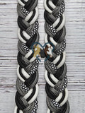 Silver Diamonds, Black, White & Charcoal Adjustable Reins