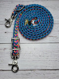 Caribbean Blue & Fairytale Adjustable Riding Reins