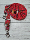 Rainbow BLING & Red Adjustable Riding Reins